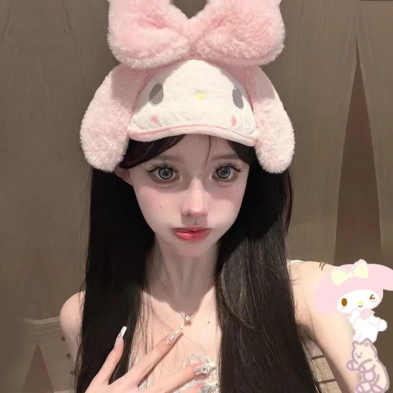 

Kawaii My Melody Cinnamoroll Sanrio, милые мультяшные плюшевые маски для глаз, студенческие дети, удобная теневая маска для глаз, подарок для детей