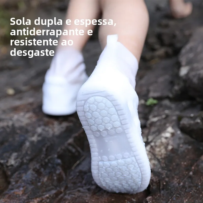 thickened-double-layer-waterproof-non-slip-long-tube-rain-boot-covers-women's-fashionable-style-outdoor-wear-reusable-shoe-co