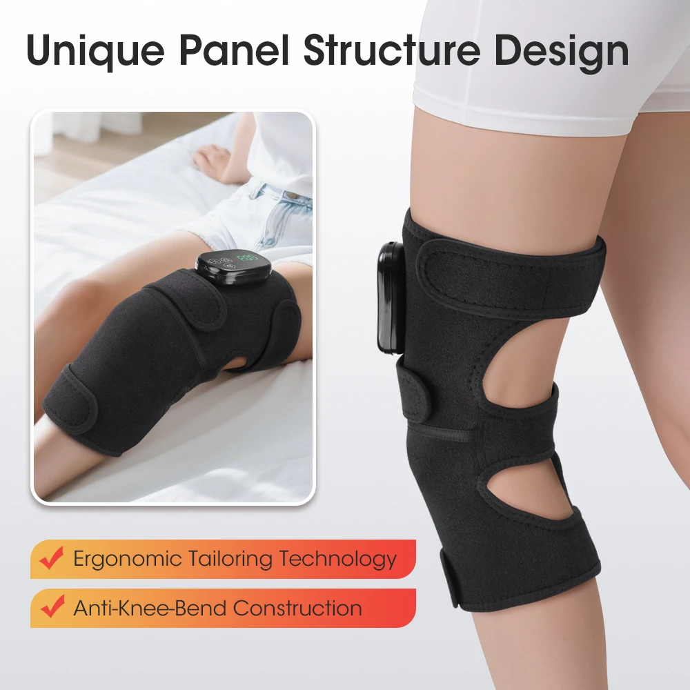 Large Rechargeable Knee Massager Upgrade with 660nm 850nm LED Red Light Heated Knee Pad Shoulder Pad Elbow Pad