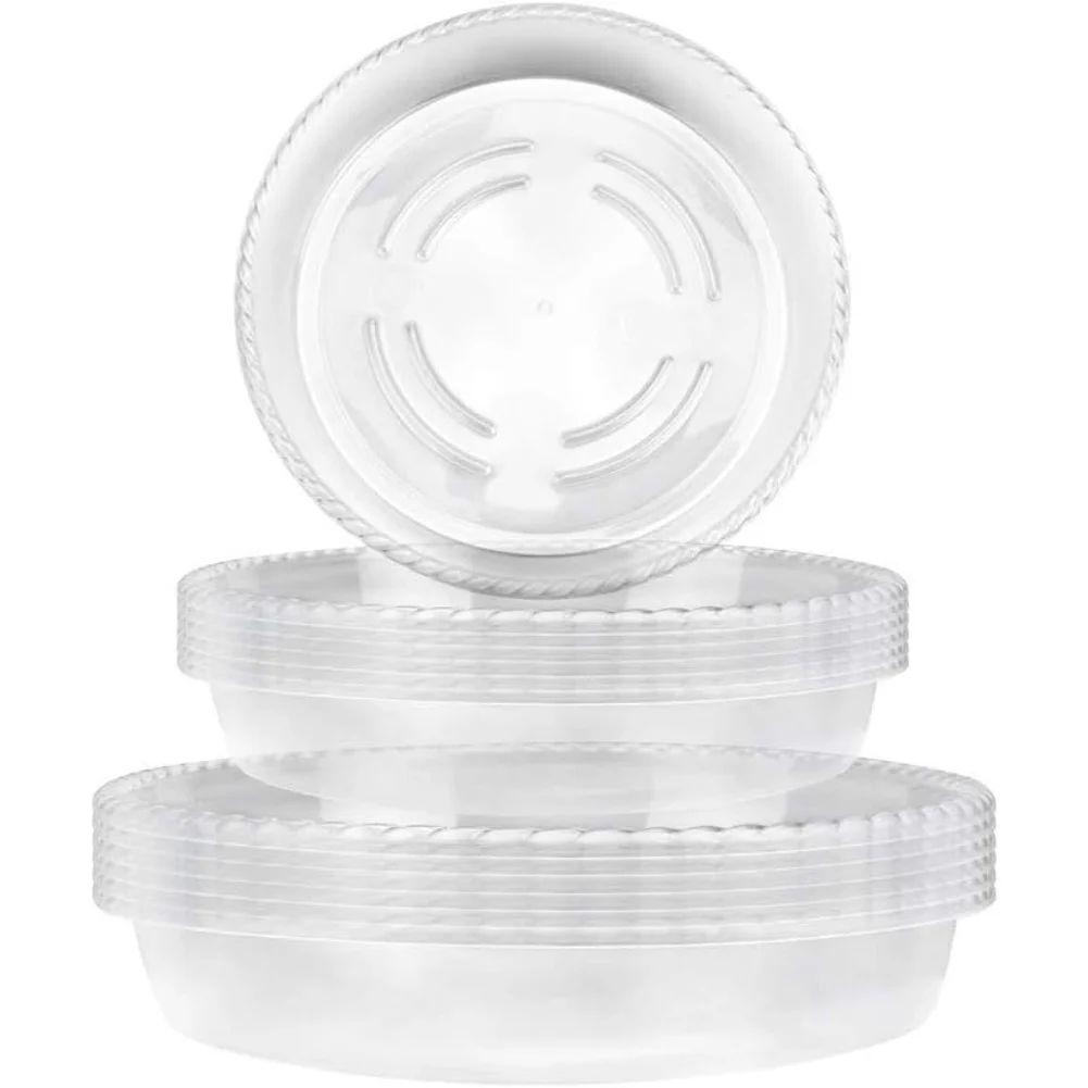 

Набор из 30 пластиковых поддонов для цветочных горшков 15, 20, 25 см, прозрачные подставки для сбора воды, подходят для комнатных и уличных растений