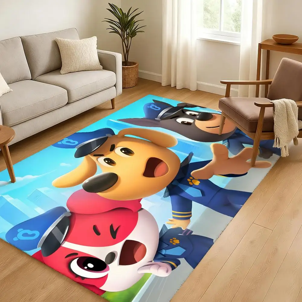 Safety Sheriff Labrador Floor Mat Soft Thickened Absorbent Non-Slip Bedroom Living Room Door Mat Home Decor Flannel Rugs