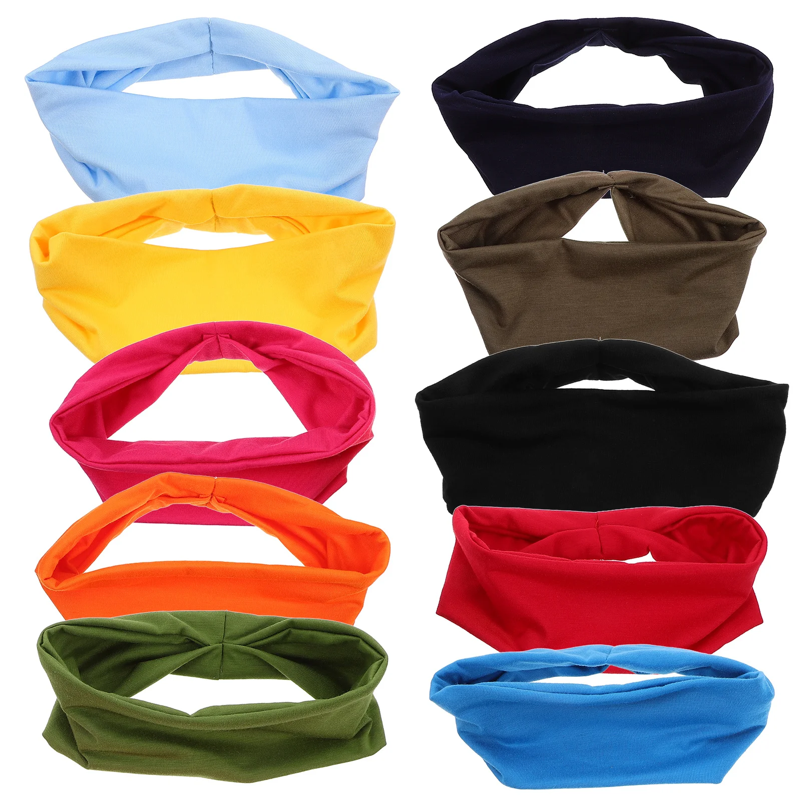 

10Pcs Breathable Sweat Absorbing Headbands Anti-Slip Sports Hair Bands Yoga Fitness Sweatband Basketball Headband