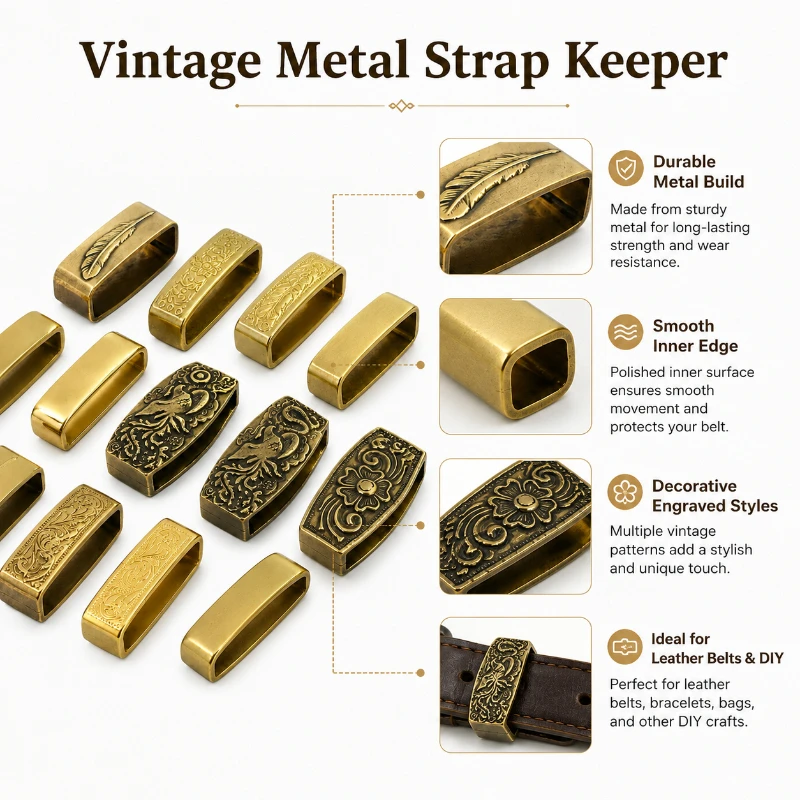 1/2Pcs Meetee 35/40mm Pure Copper Belt Loop Solid Brass O Ring Jeans Waistband Metal Buckles Leather Band Hardware Accessories