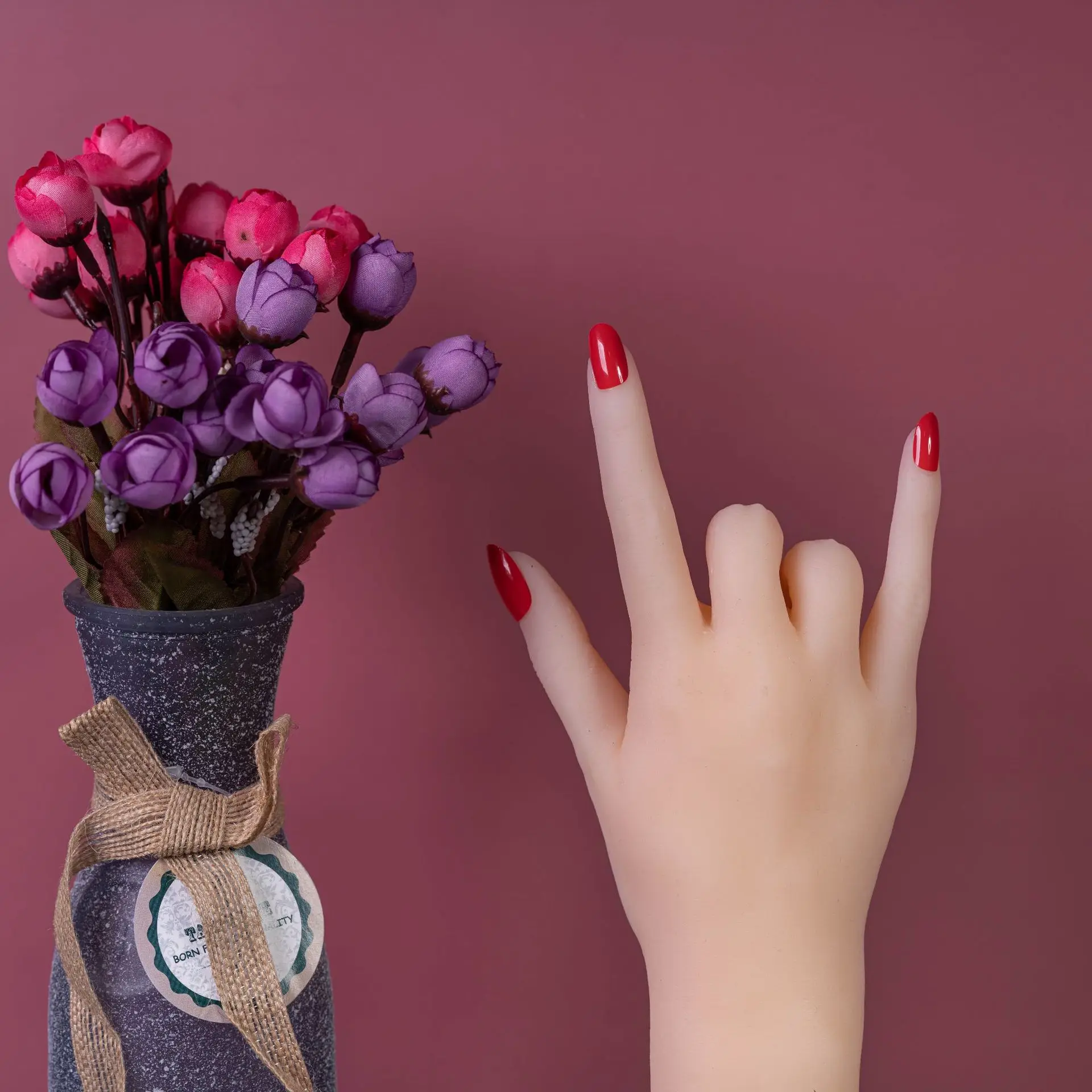 Nail model female silicone hand model fake nail practice hand for taking photos jewelry display finger positioning TPE S5