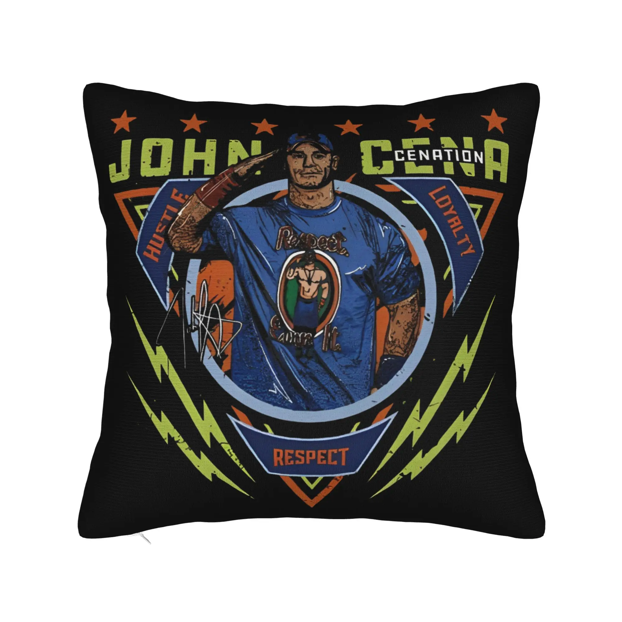 

John Cena Salute Square Pillow Cases Cushion Covers Customized Polyester Decor Pillowcase for Home 45*45cm