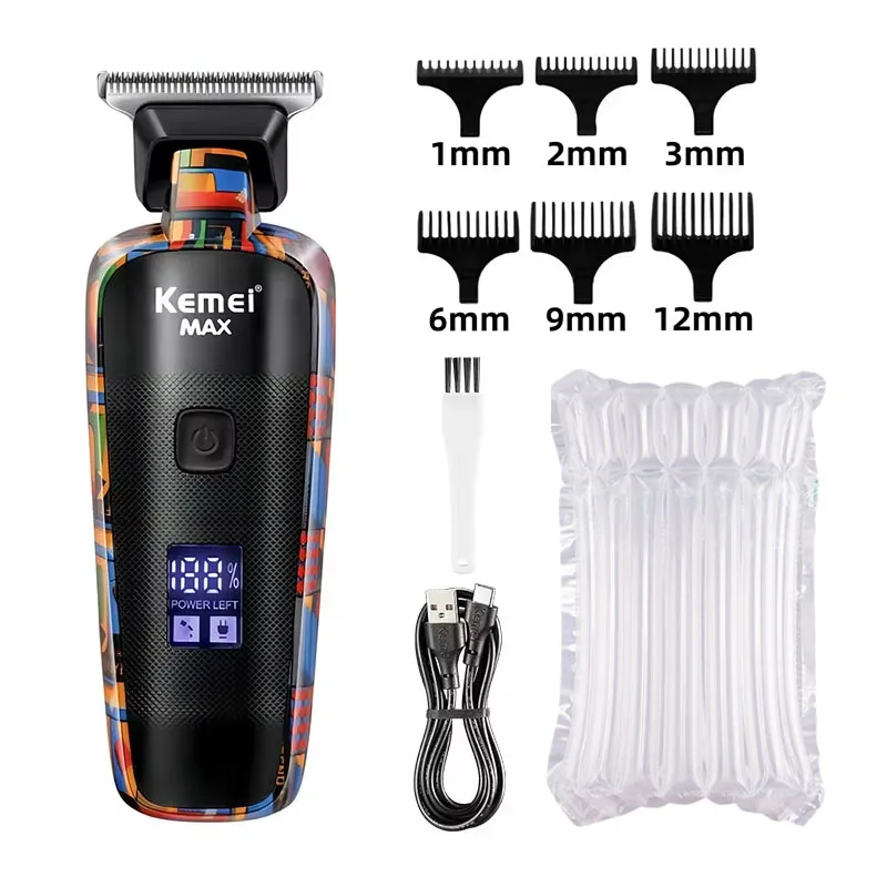 Kemei Oplaadbare Graffiti Patroon Elektrische Tondeuse Professionele Kapper Trimmer Man Scheerapparaat Km-MAX2092 KM-MAX5090 KM-RS7098