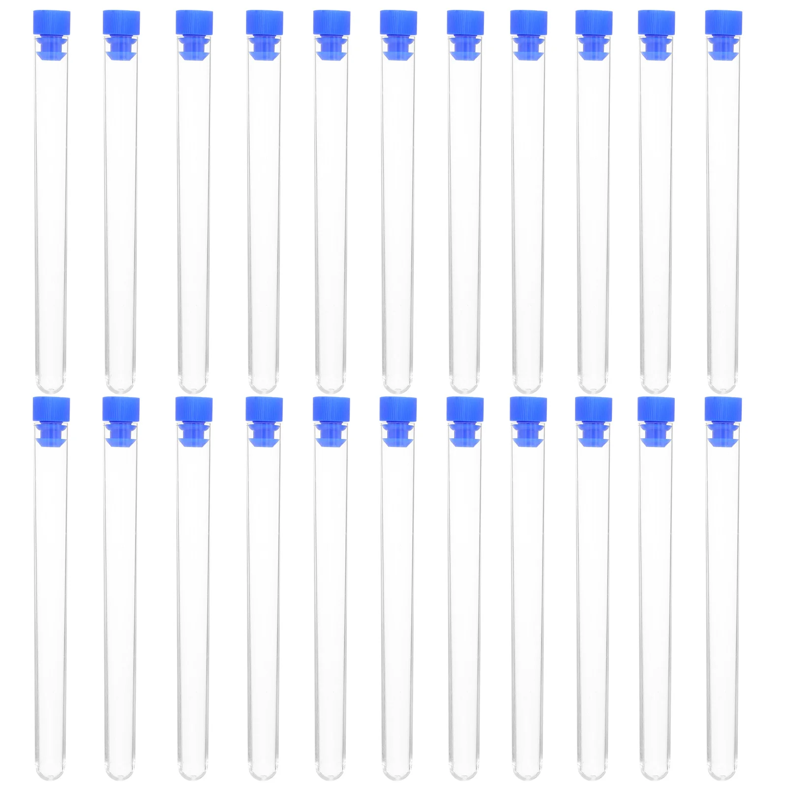

25pcs Laboratory Test Tubes Clear Plastic Sample Containers With Caps For Scientific Research Storage Vials Experiment Use