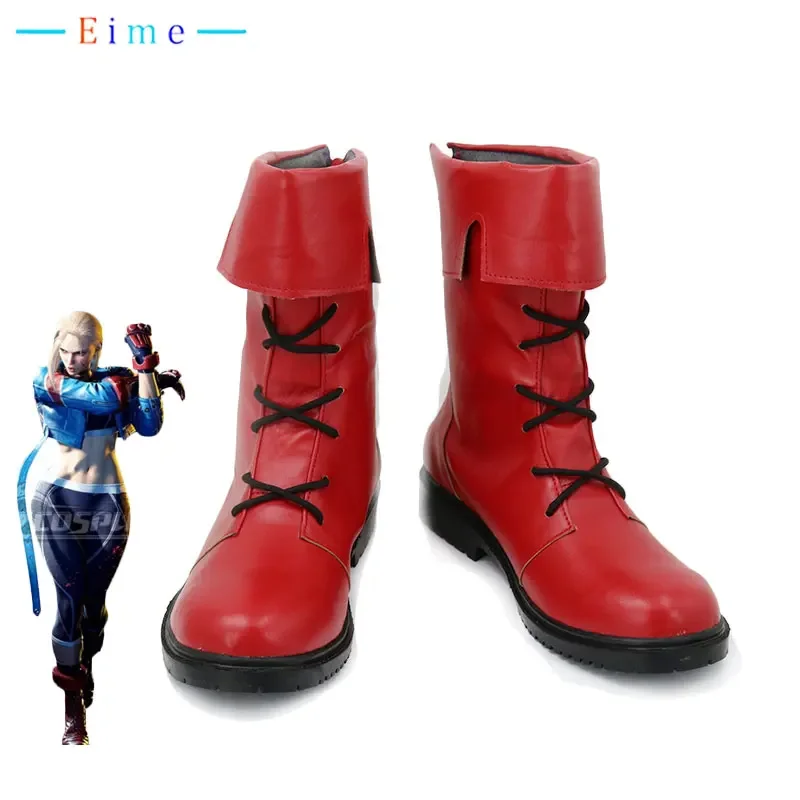 Cammy Cosplay Shoes Halloween Carnival Boots PU Leather Shoes Anime Accessories Cosplay Props Custom Made