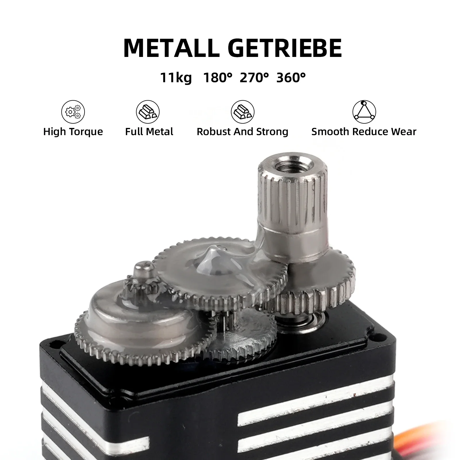 H-11 11 kg Micro Digital Servo Full Metal Gear Coreless Motor programmierbar für RC Hubschrauber Autos Roboter 180 ° /270 ° /360 °