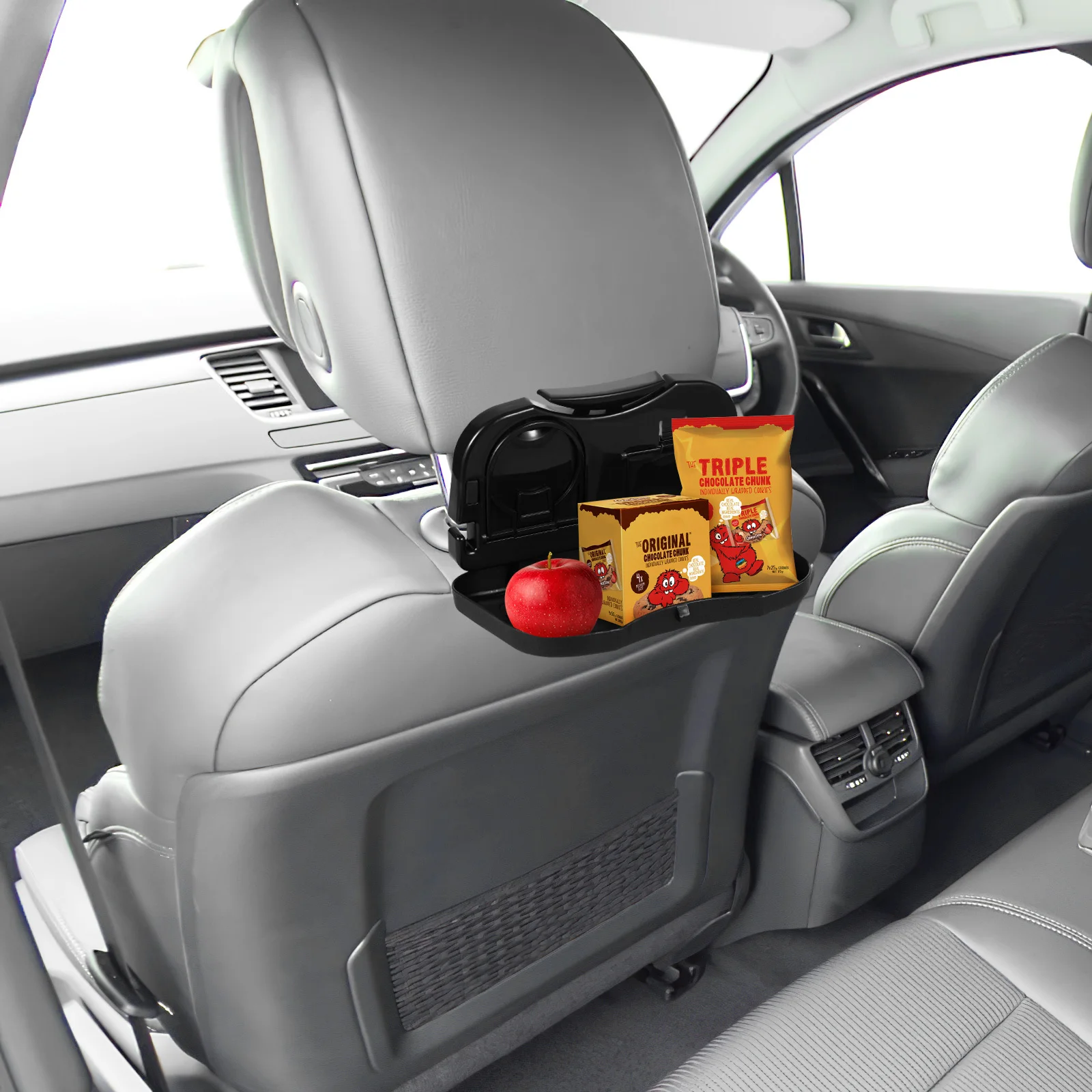 

Auto Folding Car Tray Table Black 2 Cup Holders Multifunctional Car Seat Organizer Beverage Can Bottle Holder Storage Rack