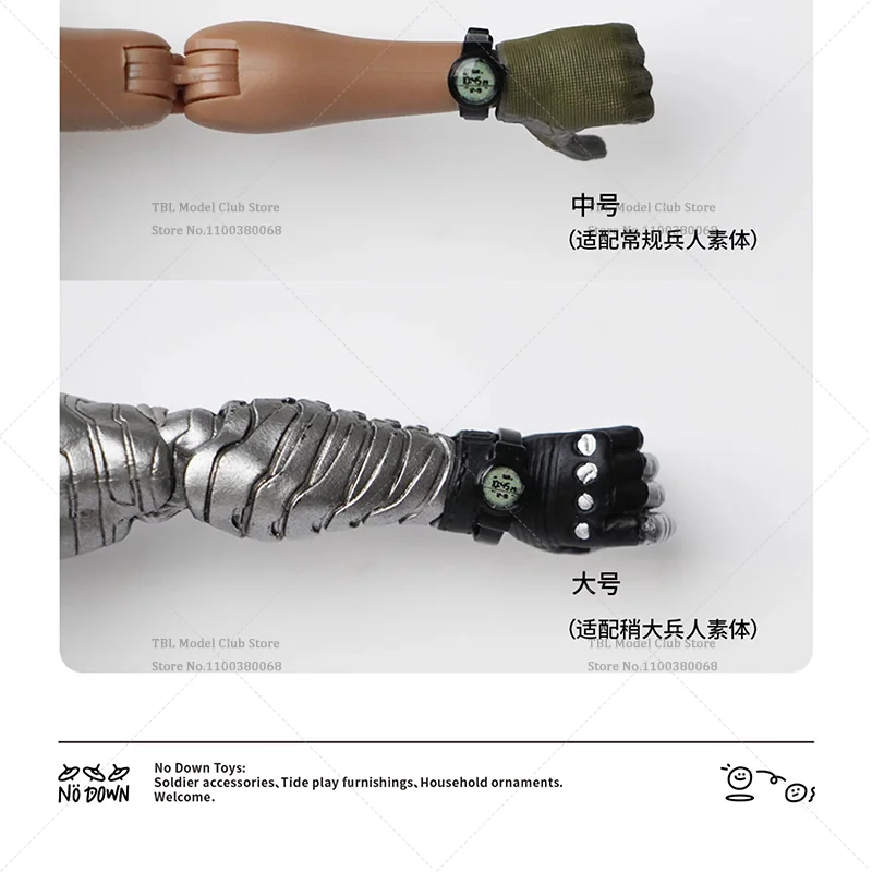 S/M/L حجم 1/12 مقياس الذكور ملحق صغير اللعب الزخرفية ساعة سوداء لا يمكن أن تعمل ل 6 بوصة عمل الشكل الجندي المشهد الدعائم