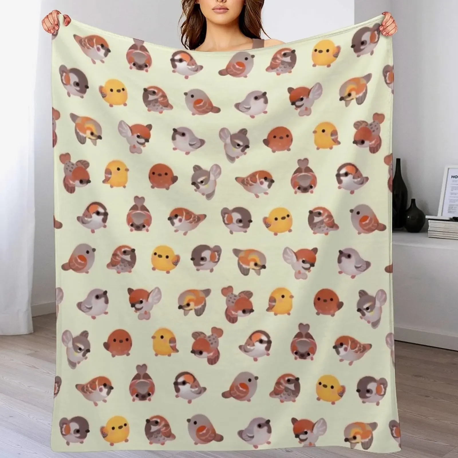

Sparrow Throw Blanket blankets ands Warm anime Heavy Blankets