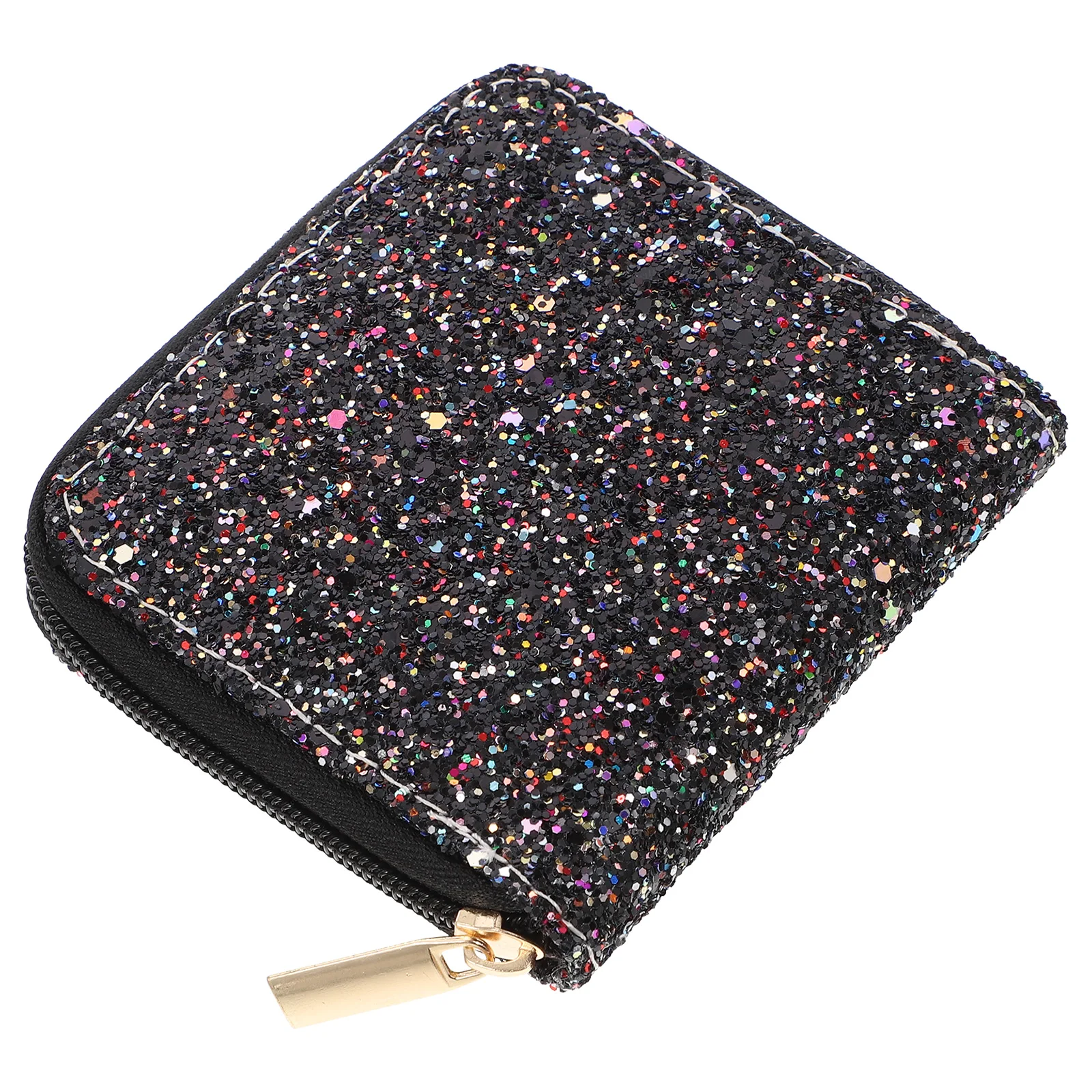 

Compact Wallet Fashion Purse Sequins Short Lady Zipper Girl Mini Coin Storage Pouch Durable Material Safe Use Exquisite Design