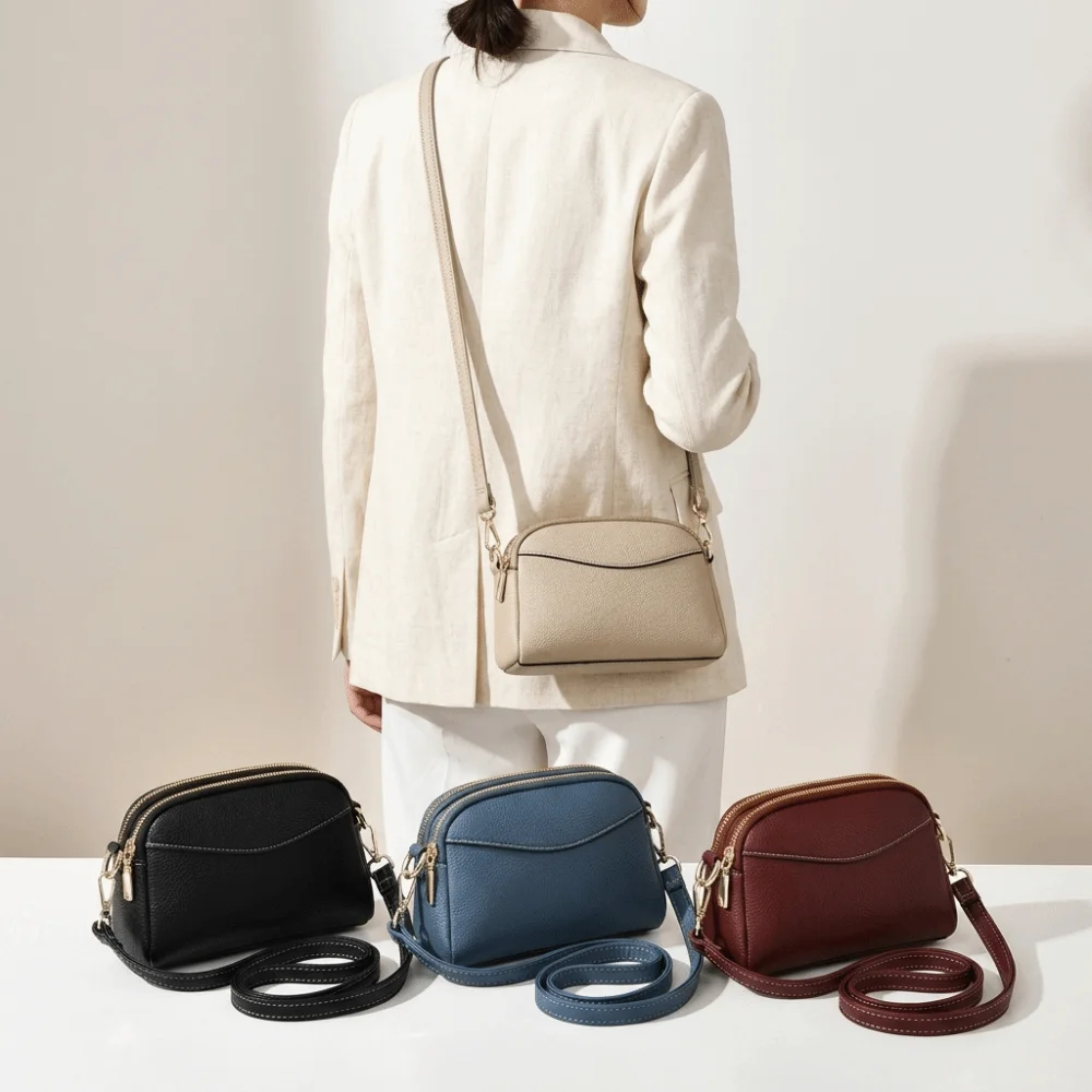 

Модная сумка-кроссбоди из ПУ для телефона, стильная регулируемая сумка на одно плечо, прочная сумка-кроссбоди с двумя отделениями для путешествий