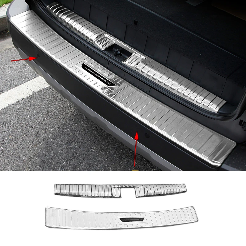 

Для Toyota Land Cruiser Prado LC250 2024-2026 Нержавеющая сталь Задний багажник внутри и снаружи Защитная крышка бампера Накладка на порог