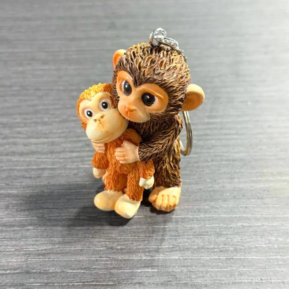 Stylish Orangutan Pendant Keychain Resin Monkey Figurine Decorative Charm For Keys Handbags Holiday Party Gift