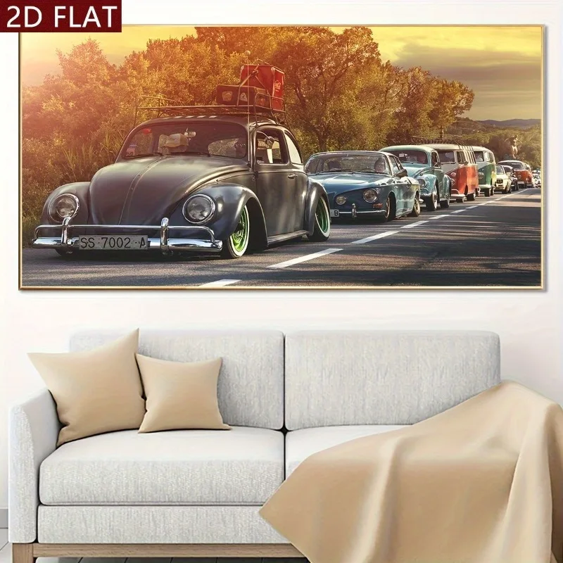 

2D Flat, Fashion Car Wall Art Canvas Poster, for Living Room, Bedroom, Office, Kitchen, Bar Wall Decor Prints, Artwork, No Frame