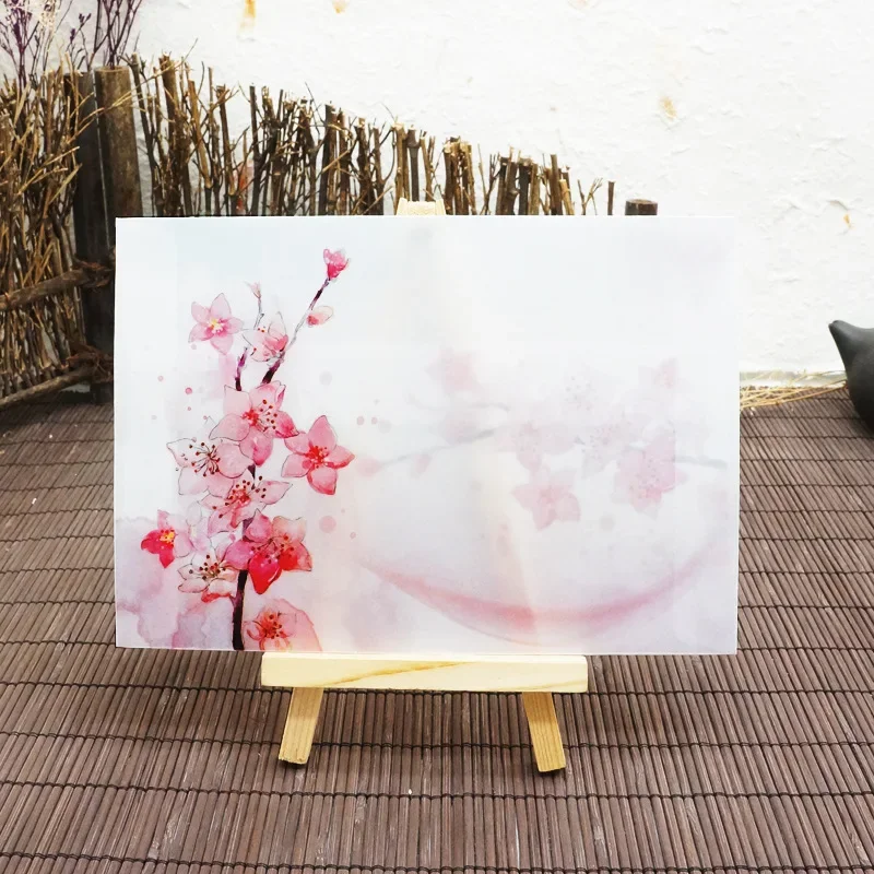 

5pcs Vintage Peach Blossom Paper Envelope Postcards Greeting Card Cover Kawaii Stationery Paper Bag Wedding Envelopes