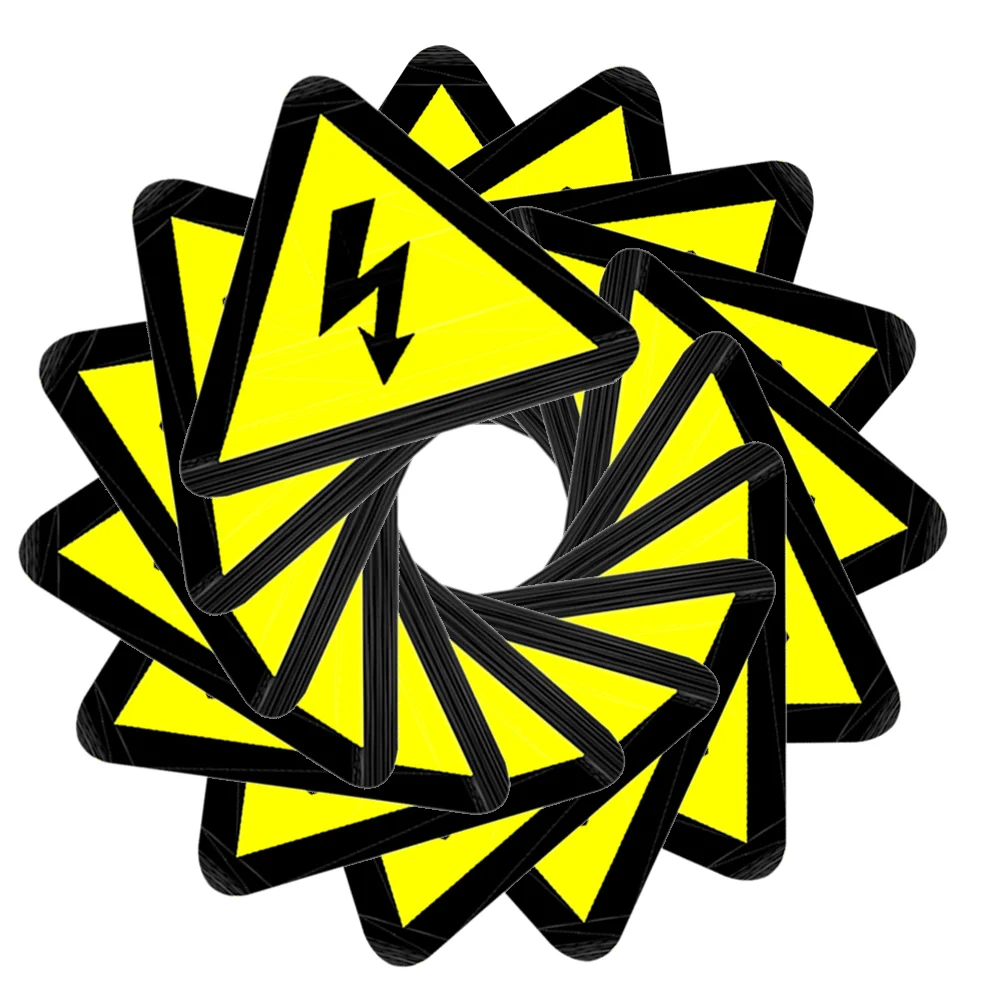 

15 Pcs Yellow Triangle Electric Shock Warning Stickers 50x50mm Safety Labels for Electrical Home Office Construction