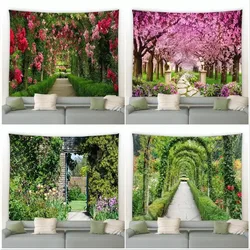 Spring Garden Flowers Wall Decor Tapestry Home Living Room Tapestry