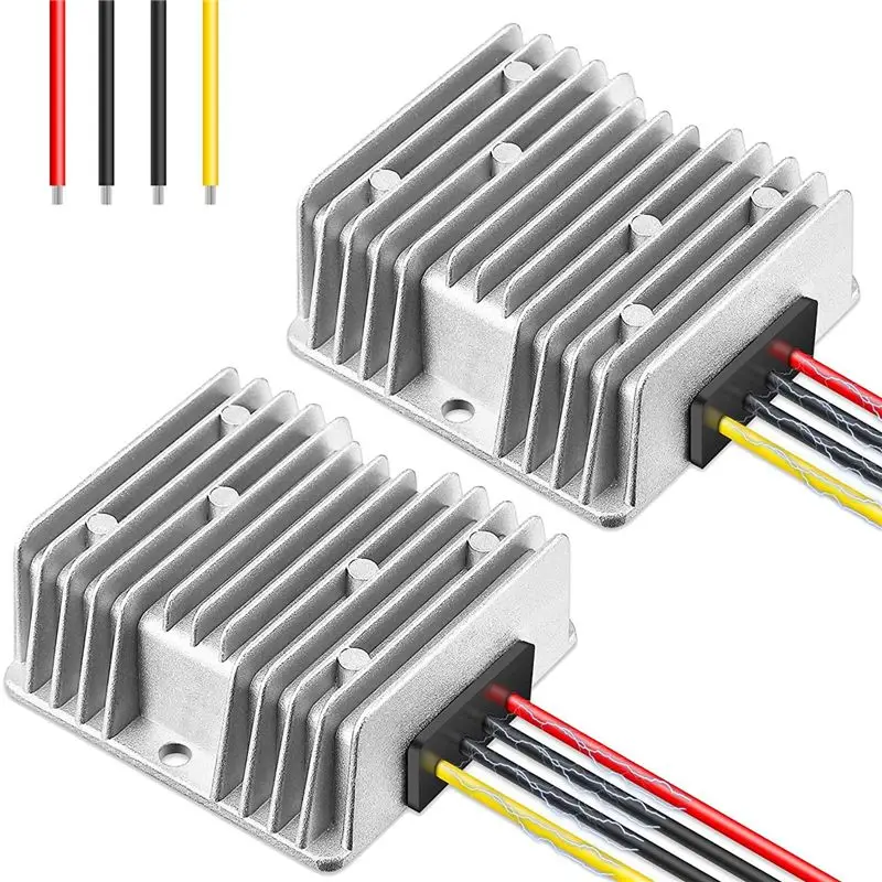 AA19 2 Pack DC 36V 48V to DC 12V Converter Voltage Regulator Reducer 10A 120W 12 Volt Waterproof Buck Stabilizer Transformer