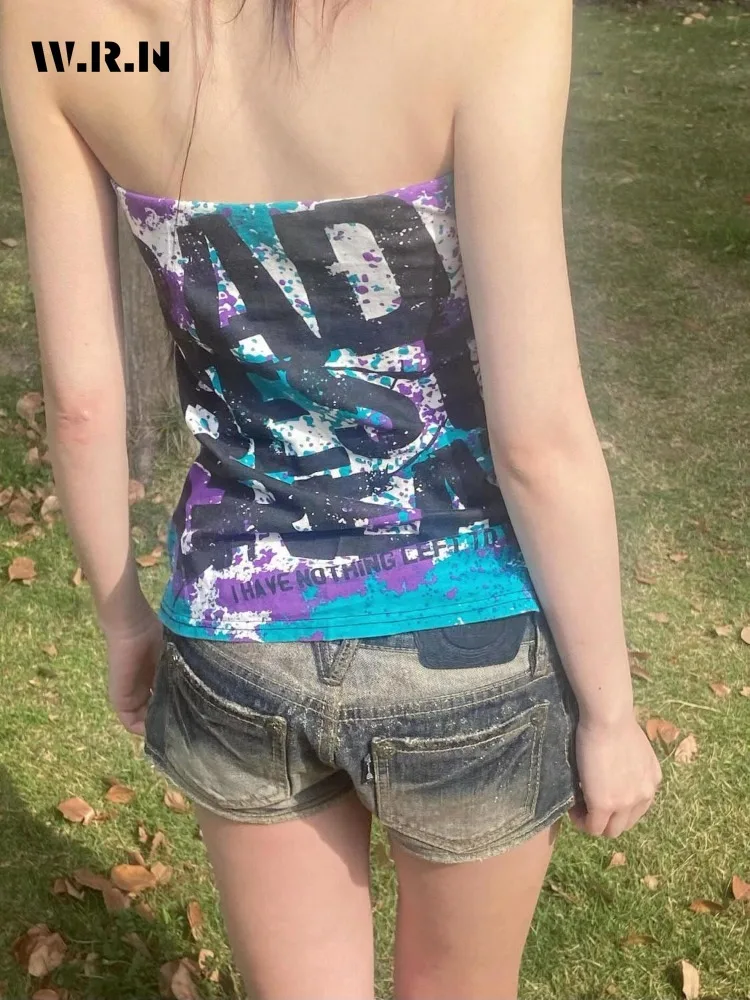 Hotsweet 2000S Stile Vita alta Casual Sexy Slim Street Jean Shorts Donna Y2K E-Girl Guaina strappata Shoujo Pantaloncini di jeans