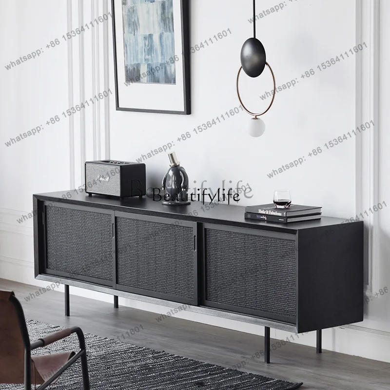 Factory Direct.Nordic French rattan art light luxury solid wood TV small apartment decorative cabinet