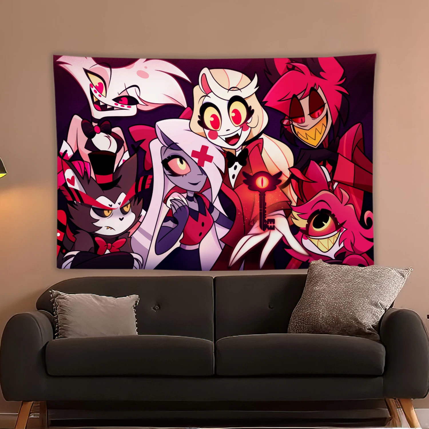 Anime Hazbin Hotel Cartoon Gedruckt Wandteppich Raum Dekoration Banner Hängen Raum Dekoration Party Dekoration
