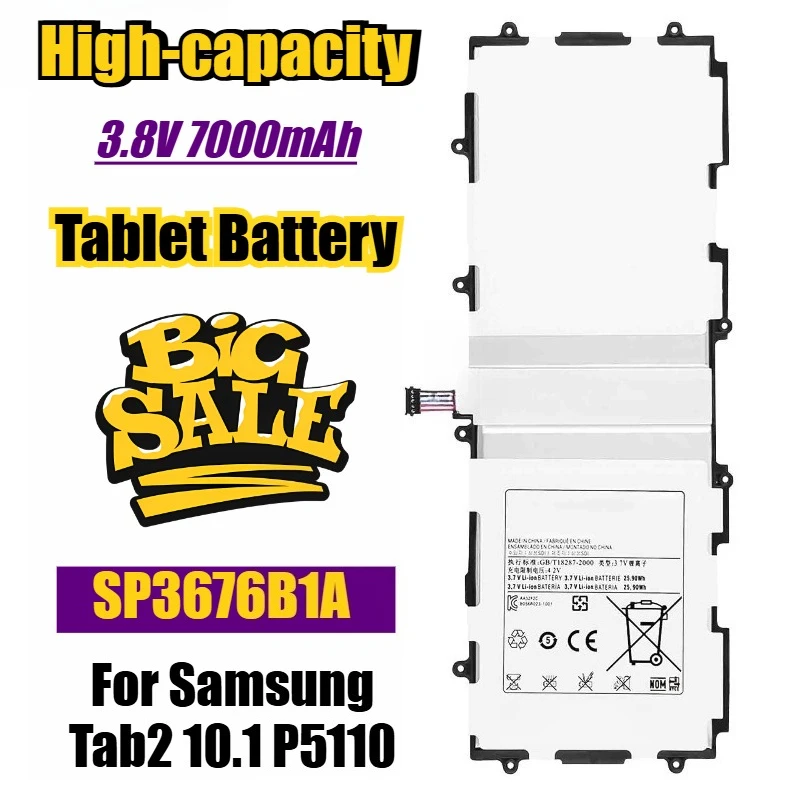 

3.8V 7000mAh SP3676B1A Tablet Battery for Samsung Tab2 10.1 P5110