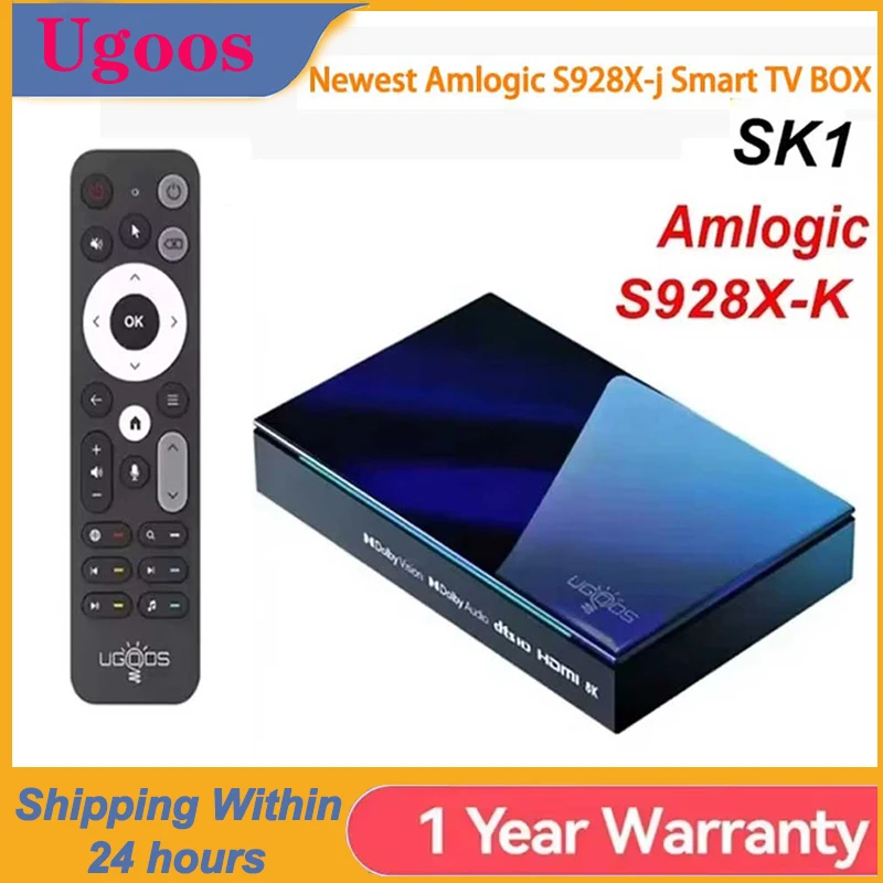 

2025 Ugoos Smart TV Box Android 11 Amlogic S928X-K 8GB 128GB Wifi6 Bluetooth5.3 1000M Set Top Box Dolby Widevine L1 DTS TV Box