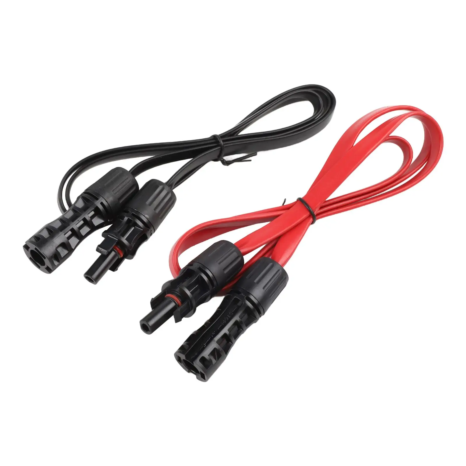 2Pcs Solar Extension Cable With Connector 1Meter 4mm2 1500V/50A PV Solar Cable Photovoltaic Wire Flexible Flat Solar Cables