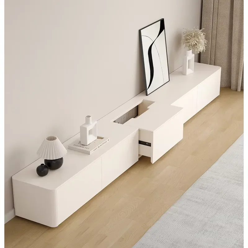 Latest Living Room Wall Hung Tv LED Light Tv Stand Cabinets Furniture Set Design Modern Floating Black Tv Units