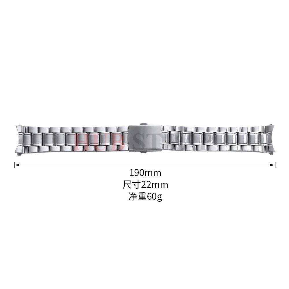 20 22mm Brand Quality Five Beads Stainless Steel Watch Band Curved End Strap for Omega Watchband for Men Women Watch Accessories view 6