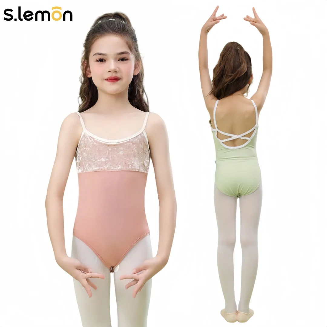 

Ballet Leotard for Girls Toddler Camisole High Cut Practice Wear Art Exam Form Training Outfit for Chinese Dance Gymnastics
