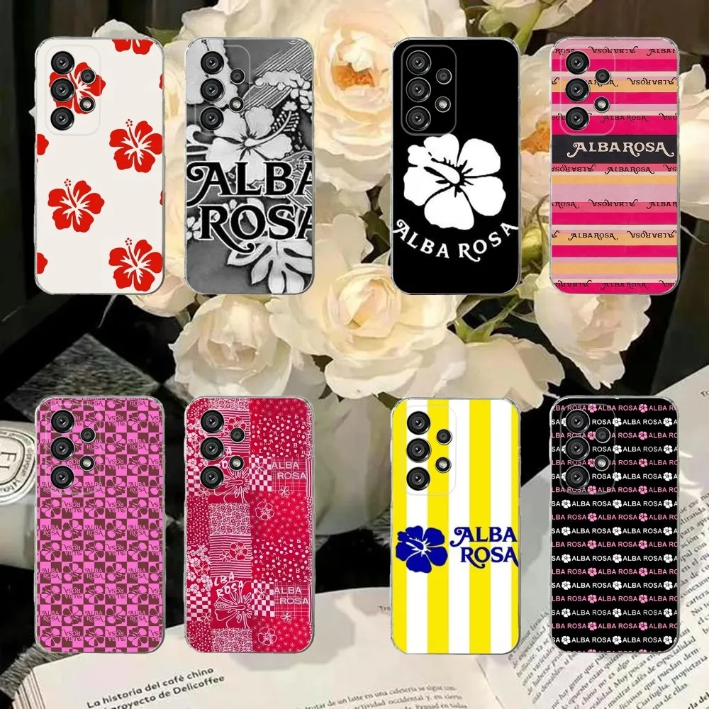 Funda de teléfono A-ALBA a la moda, carcasa transparente para Samsung S30,S23,S21,S22,S20 Ultra,S20 FE lite,S10,S9,S8 PIus, R-ROSA