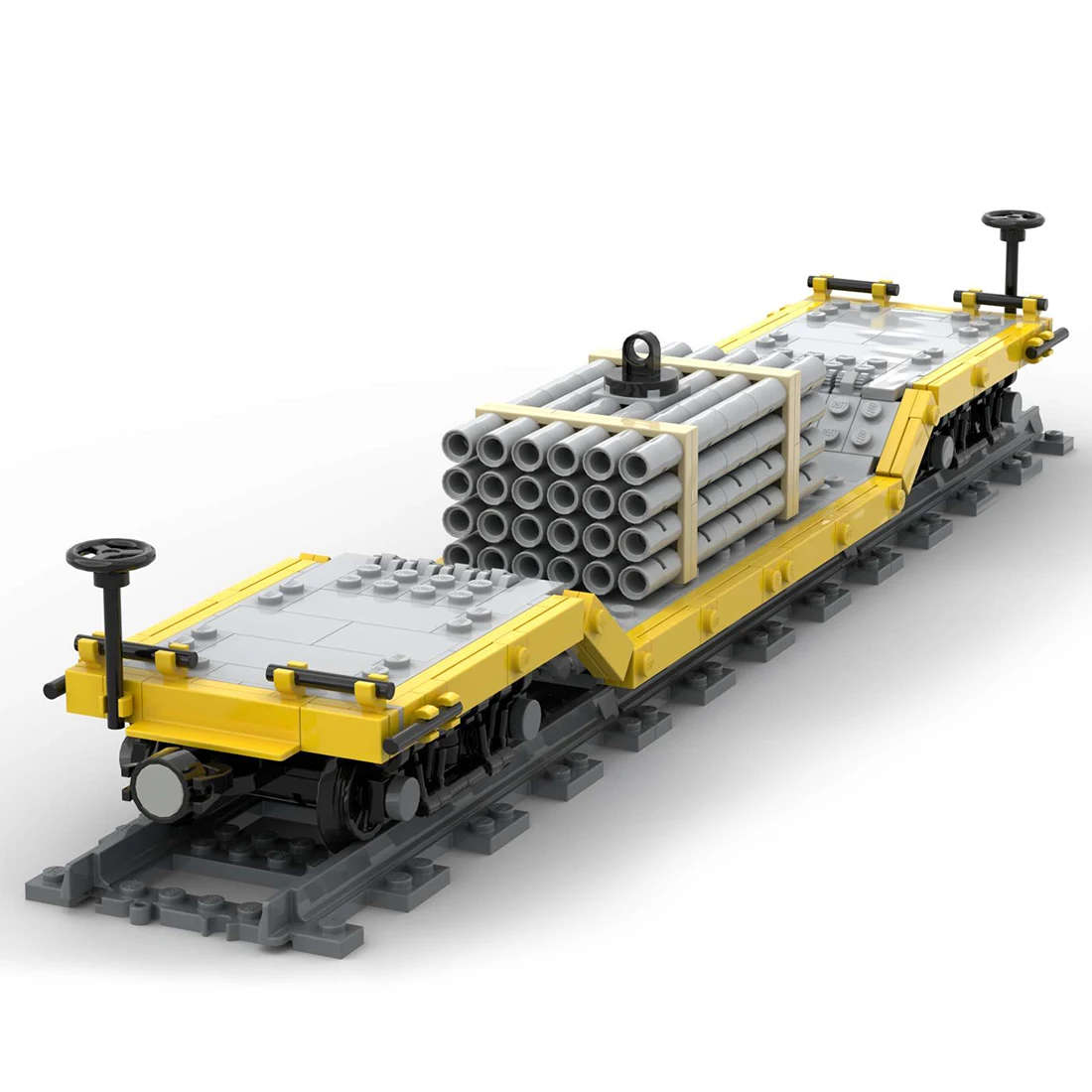 MOC City Train Center Drop Train Car Model Building Blocks Technology Bricks DIY Assembly Vehicle Transportation Toys Xmas Gifts