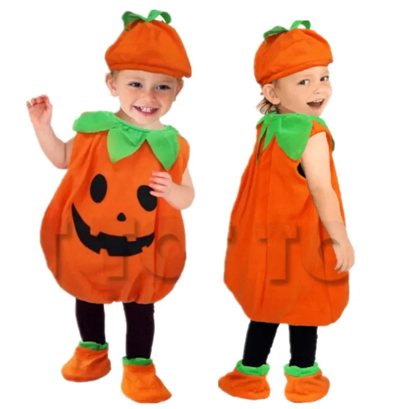 Trajes de Halloween para bebê, fantasia de abóbora, cosplay bonito, fantasia, ano novo, carnaval, vestido de festa, para menino e menina