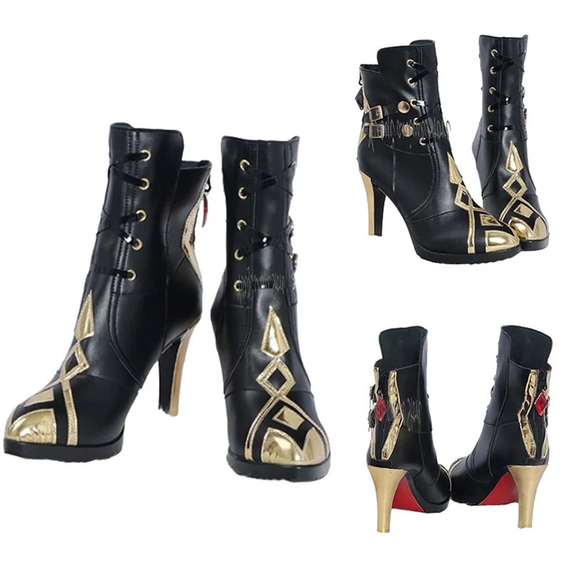 

Arlecchino Cosplay Shoes PU Leather Boots – Halloween Carnival Anime Game Cosplay Props