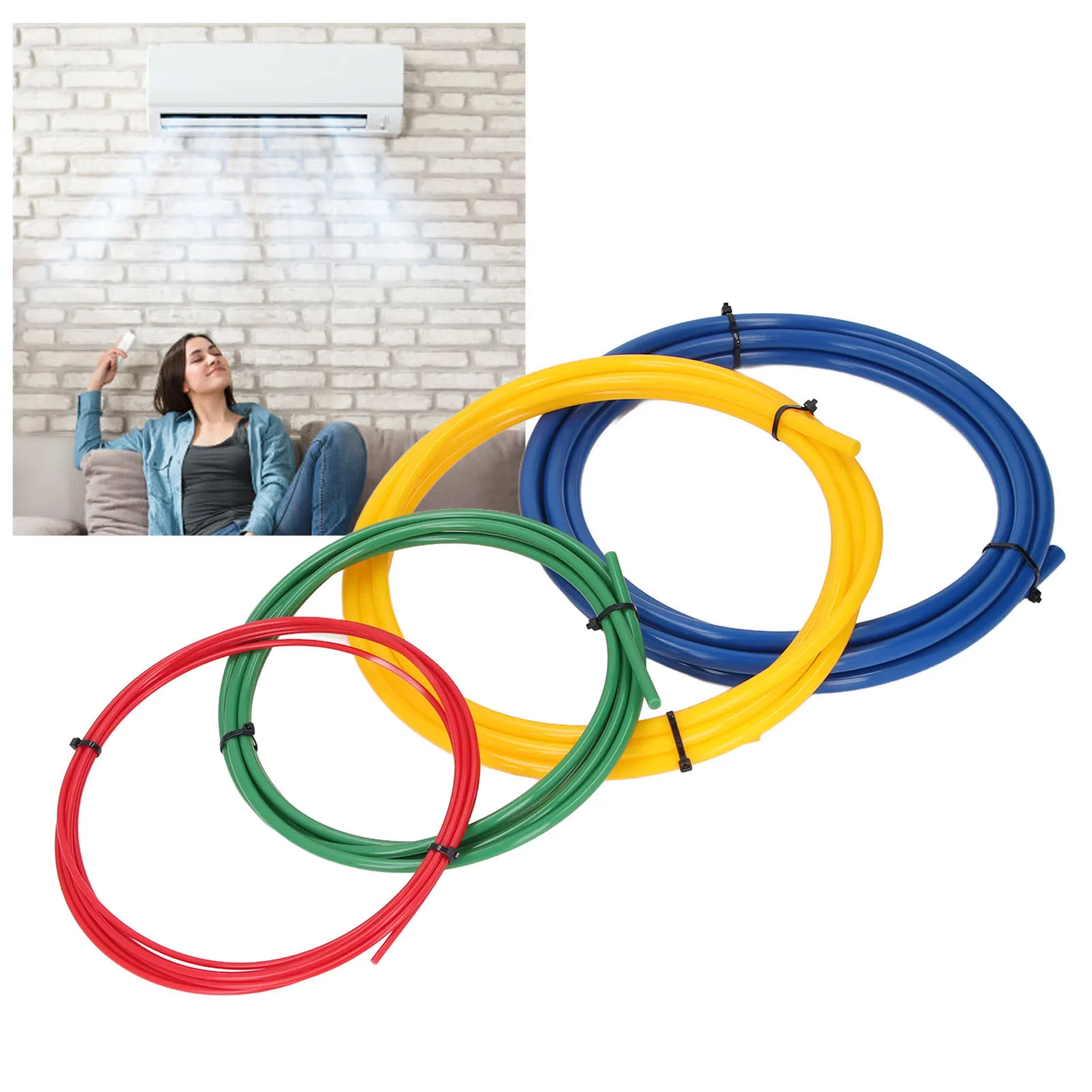 4 Pcs Built in Copper Pipe Bender 1.2m Length 1/4in 3/8in 1/2in 5/8in Air Conditioning Copper Tube Bending Strip for HVAC