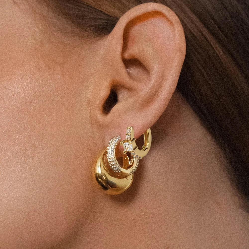 3 paia di piccoli orecchini a cerchio dorati femminili set delicato CZ zircone cartilagine orecchino Huggie gioielli penetranti multipli regalo per lei