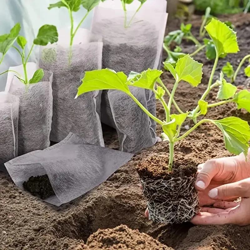 Degradable non-woven seedling bags, nutrient bags, tree planting bags, beauty planting bags, transplanting bags, no-removal bags