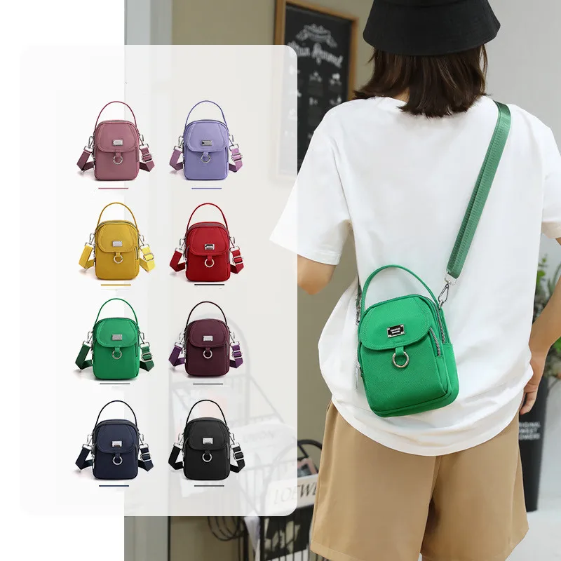 Fashion 3 Layers Women Mini Bag High Quality Durable Fabric Girls Small Shoulder Bag Prettry Style Female Mini Handbag Phone Bag