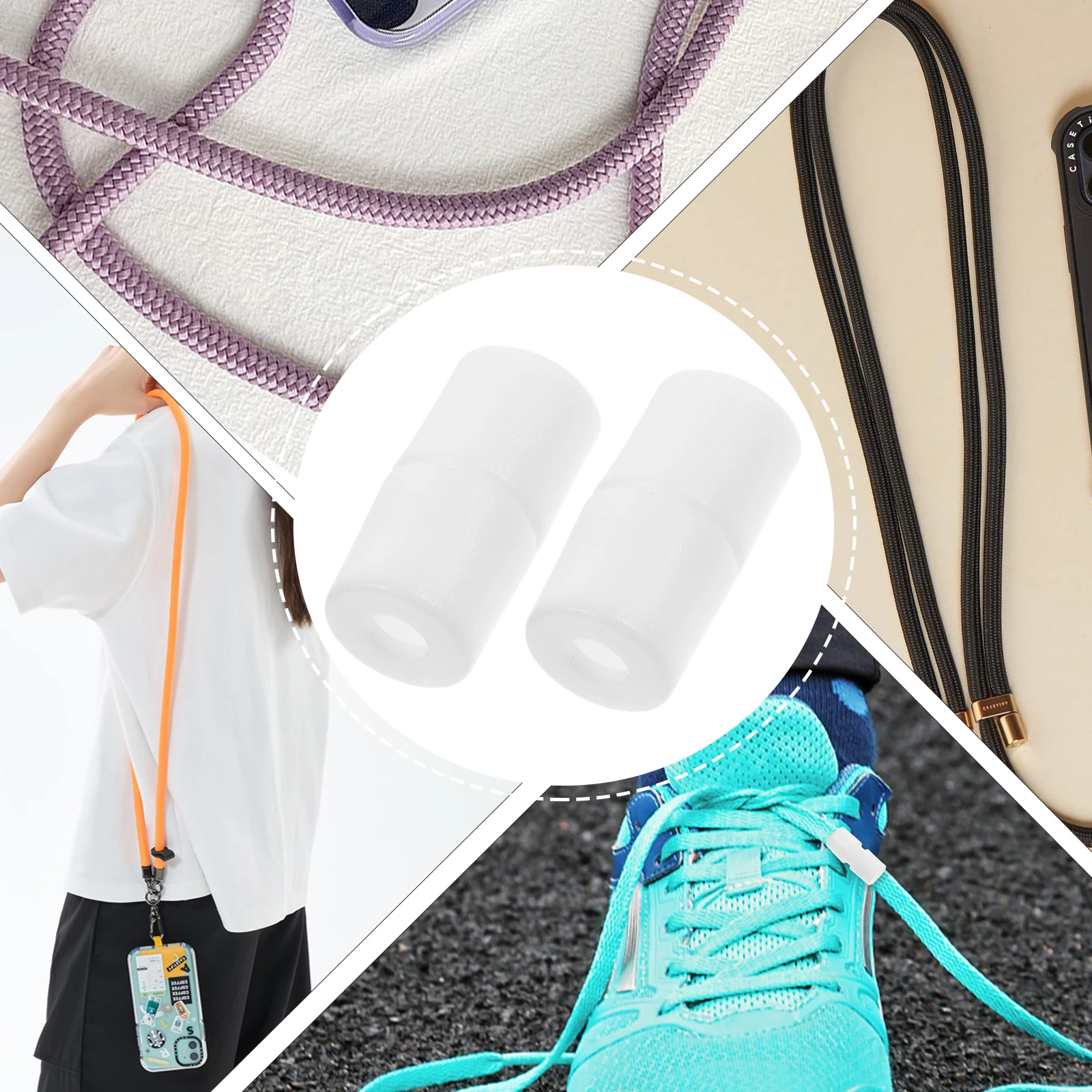

50pcs Plastic Bag Accessories Buckle Breakaway Safety Clasp Lanyard Cord Rope Connector White Clasps Jewelry Making Accessories