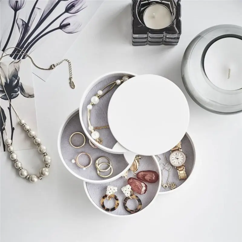 Y42A-Rotating Multi-Layer Desktop Storage Box Hair Accessories Jewelry Makeup Box Dust-Proof Jewelry Box With Lid