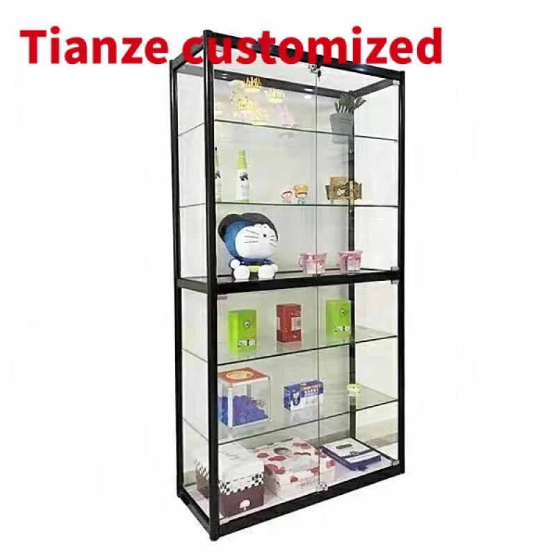 (Customized) Aluminum Frame Glass Display Cabinet Perfume Store Display Showcase with Light