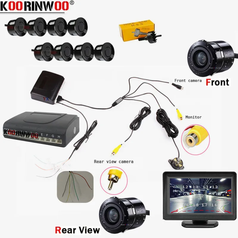 

Koorinwoo интеллектуальные парктроники, датчики парковки, радар-детектор, автомобильные датчики, 8, динамическая камера траектории, парковка для автомобилей, экран