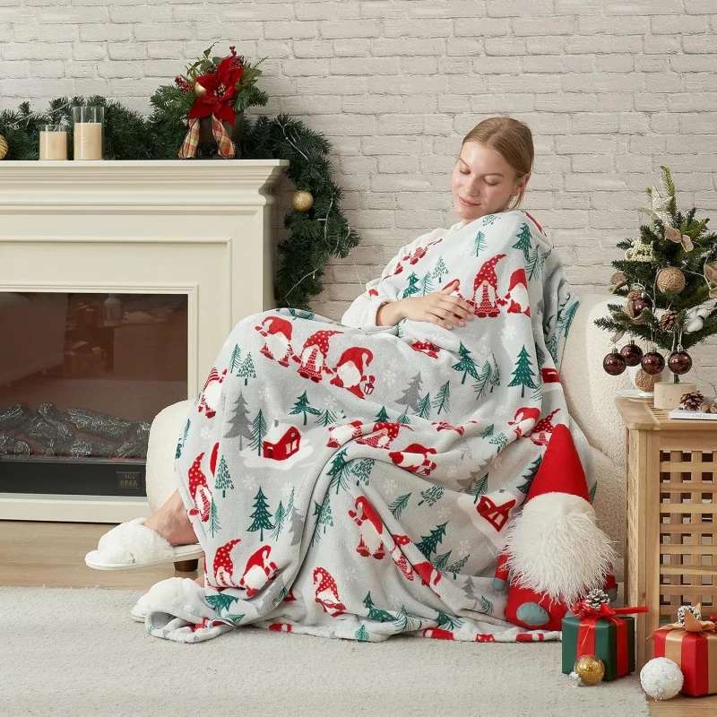 Christmas comfortable flannel blanketsuper soft blanket suitable for sofa and bedroom decoration