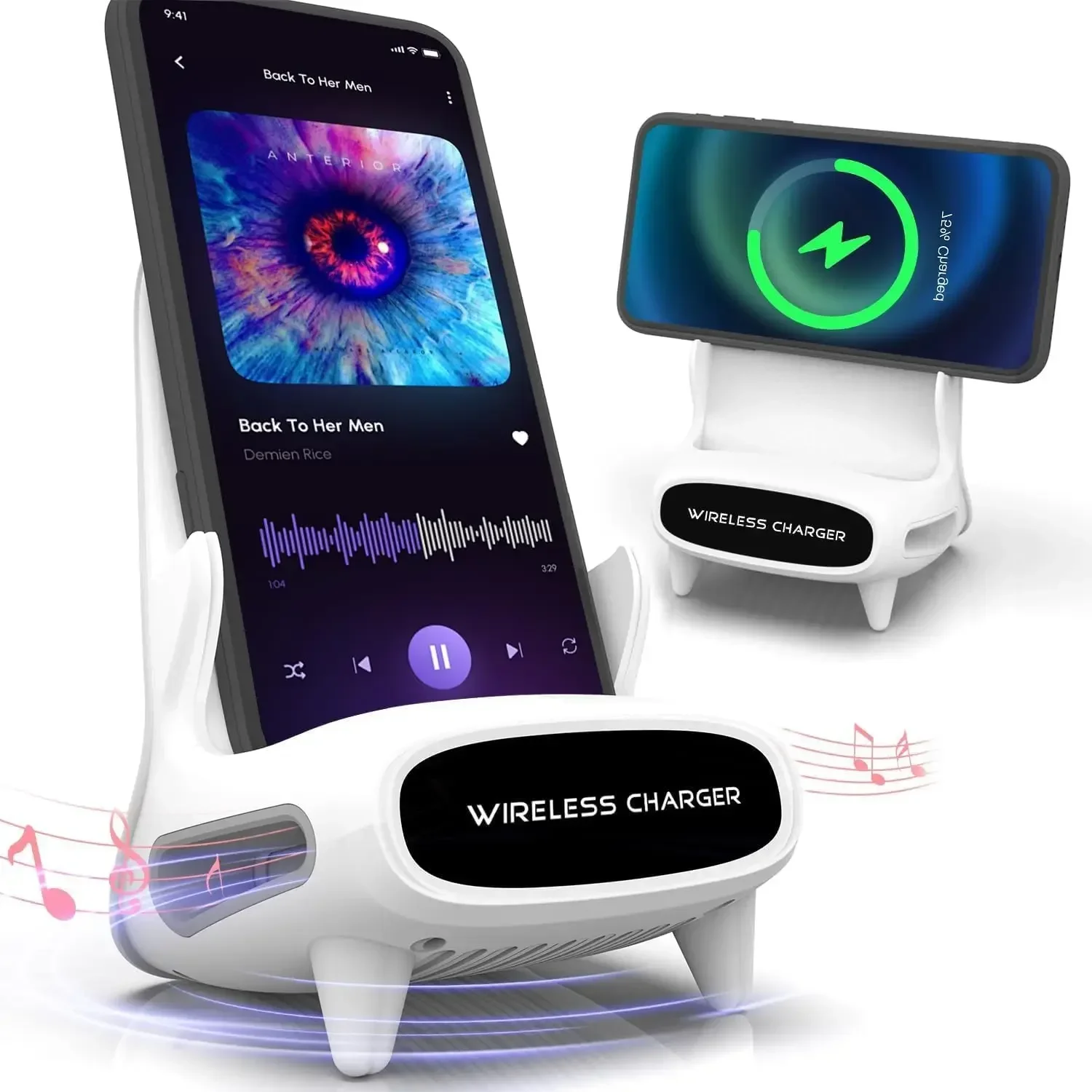 Supporto per caricabatterie wireless Supporto per telefono cellulare da tavolo Staffa per stazione di ricarica rapida da 15 W Supporto dock per iPhone Samsung Xiaomi LG
