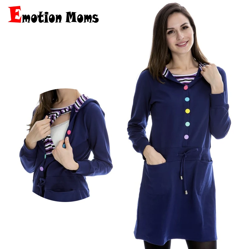 

Autumn/Winter Long Sleeve Maternity 100% Cotton Breastfeeding Dress Lactation Clothes Women Nursing Wear CLEARANCE PRICE