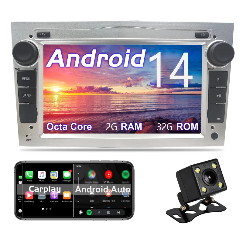 

Android car radio for Opel Astra 2004-2009 stereo screen Carplay Android Auto Bluetooth GPS Navigation FM radio 7’ [2+32G]